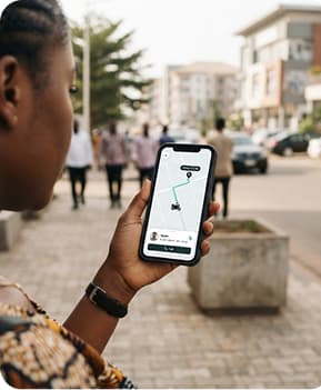 Courier confirming delivery on the app