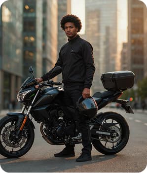 BuruExpress rider on a motorbike