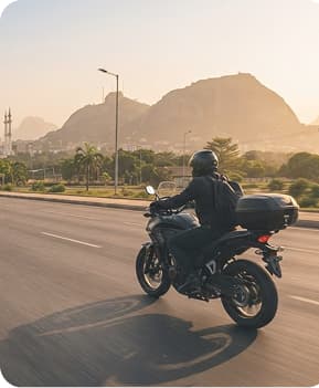 Rider navigating Abuja streets
